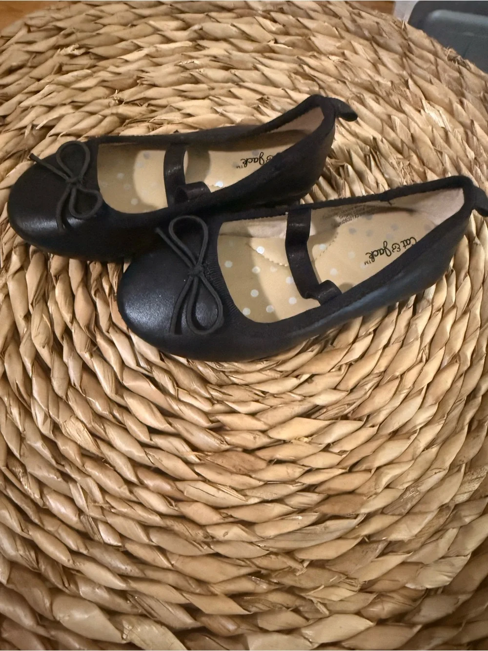 Cat & Jack Black Girls' Ballet Flats with Bow